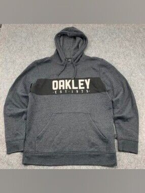 Oakley Men's Gray Pullover Hoodie with Logo